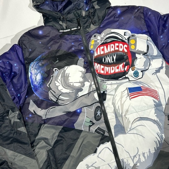 Members Only Astronaut Bomber Jacket Men’s Size L Will Fit XL - Picture 3 of 8